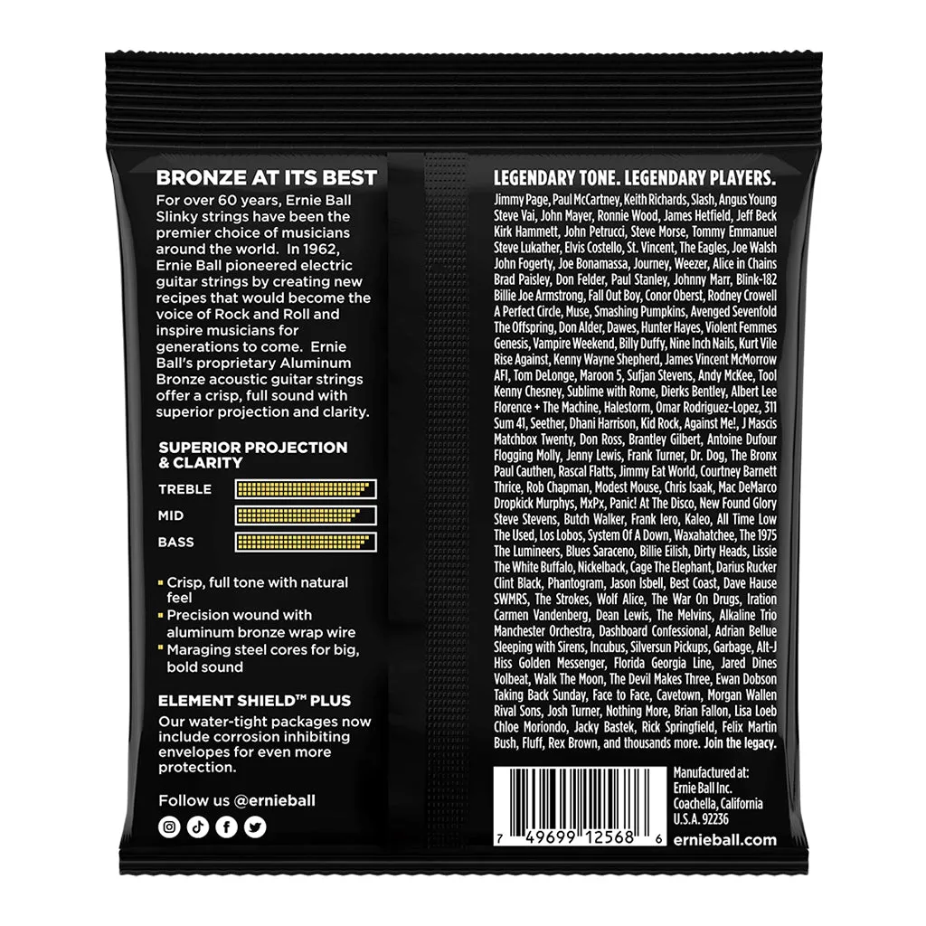 Ernie Ball Light Aluminum Bronze Acoustic Guitar Strings, 11-52 Gauge