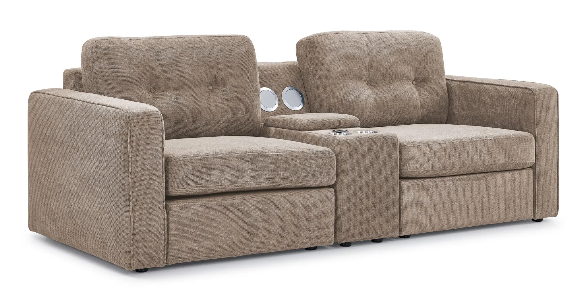 Feeling Connected - Connex 3-Piece Modular Chair with Storage Console - Beige