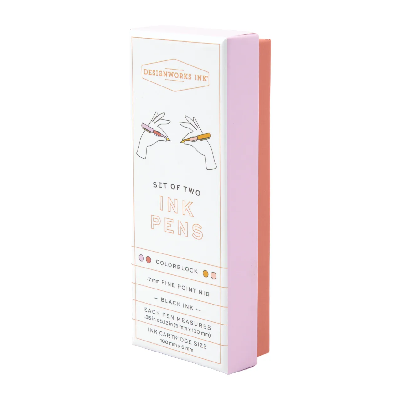 Fine Nib Colour Block Pens | Rosewood/Blush | Set of 2