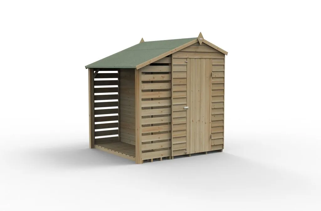 Forest Garden 4life Apex Shed 4x6 with Lean-To and No Windows