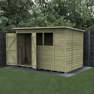 Forest Garden Beckwood 10x6 Pent Shed with 2 Windows and Double Door