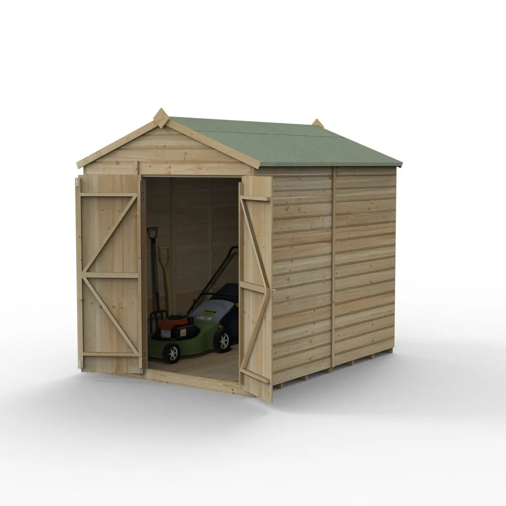 Forest Garden Beckwood 6x8 Apex Shed with No Windows and Double Door