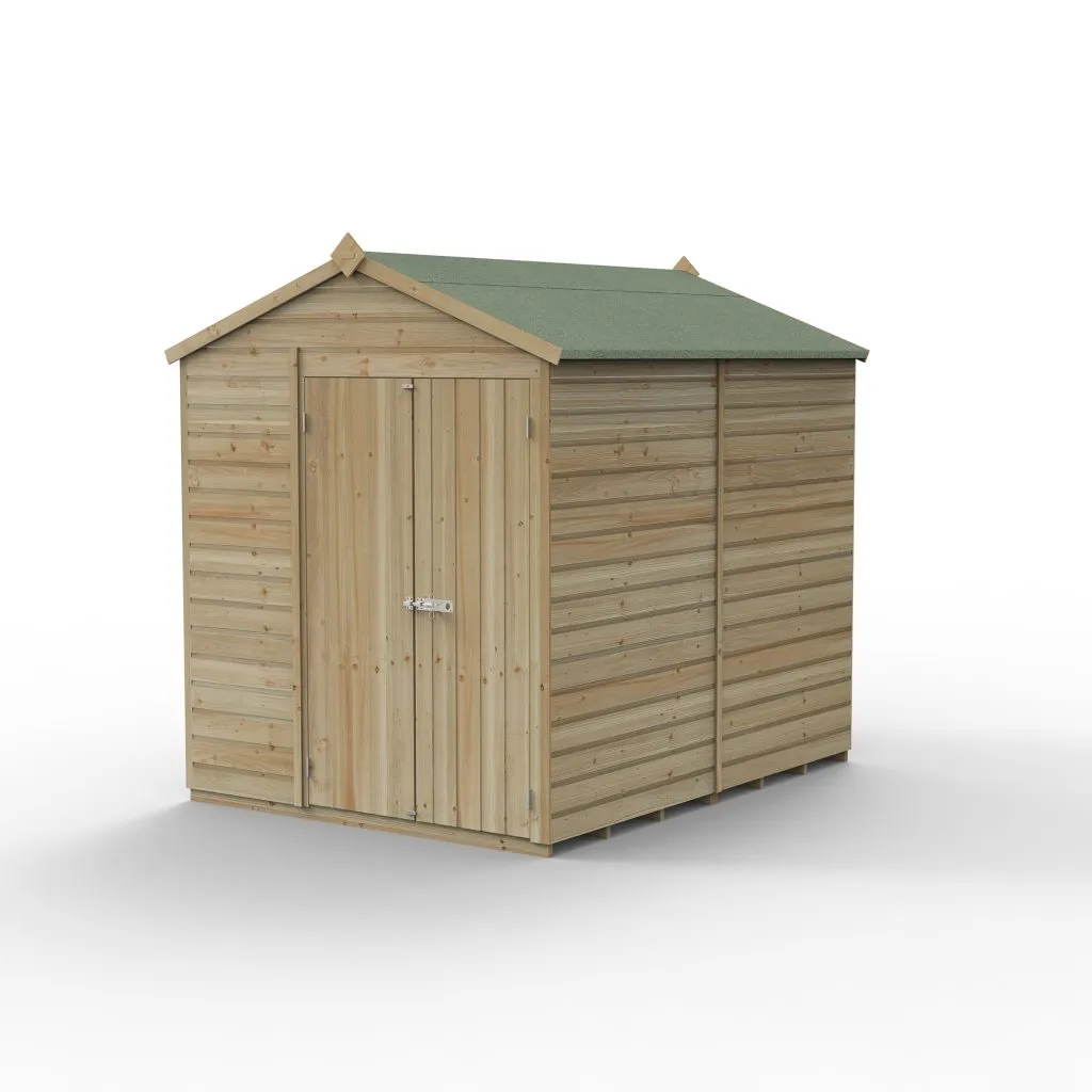 Forest Garden Beckwood 6x8 Apex Shed with No Windows and Double Door