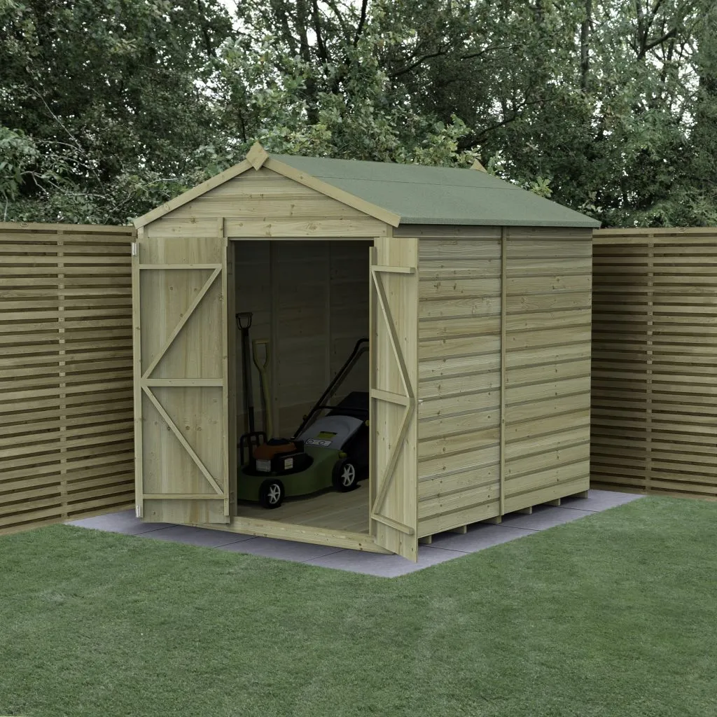 Forest Garden Beckwood 6x8 Apex Shed with No Windows and Double Door