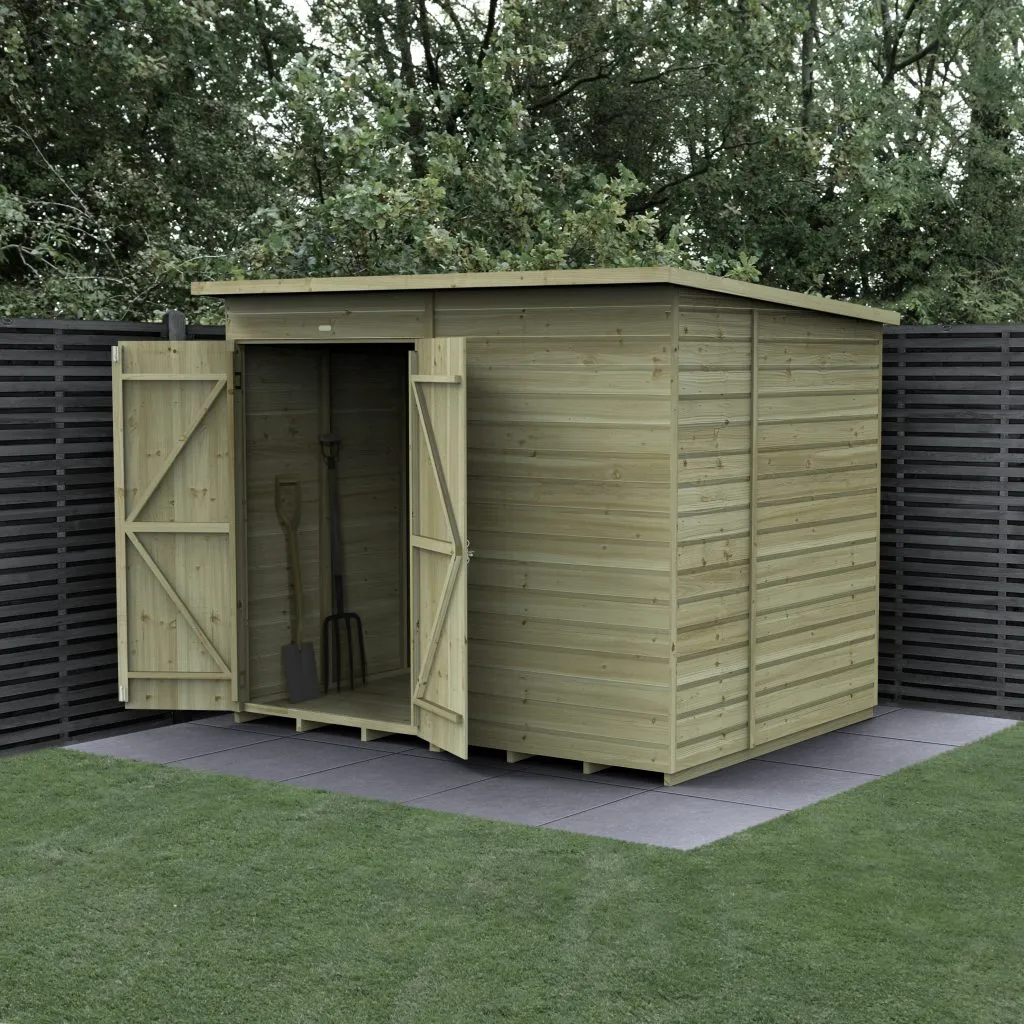 Forest Garden Beckwood 8x6 Pent Shed with Double Door
