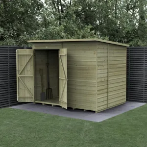 Forest Garden Beckwood 8x6 Pent Shed with Double Door