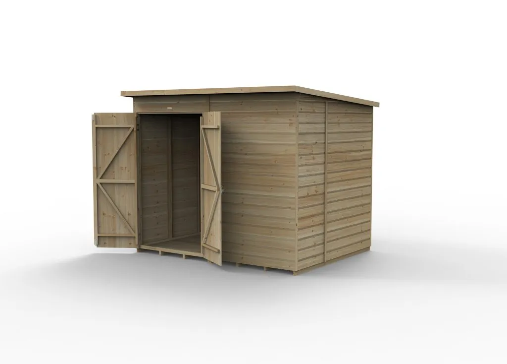 Forest Garden Beckwood 8x6 Pent Shed with Double Door