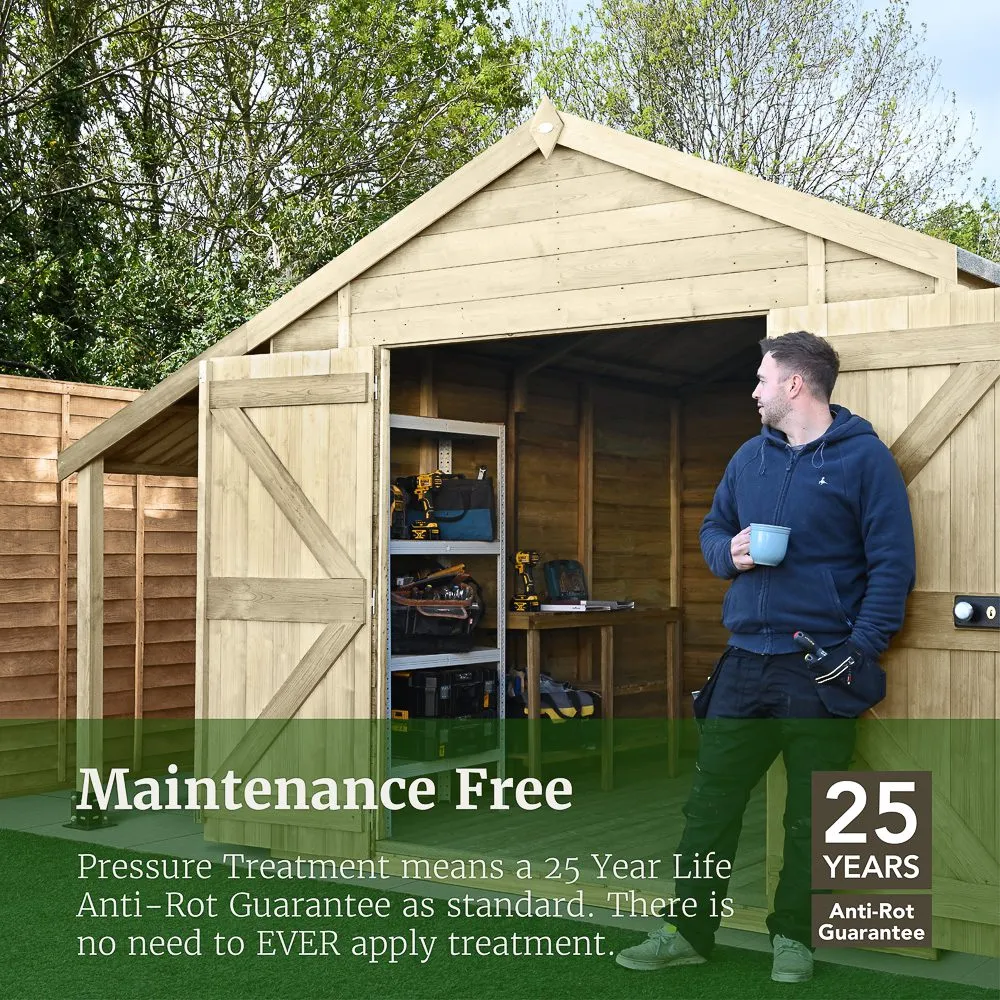Forest Garden Timberdale 10x6 Apex Shed without Windows