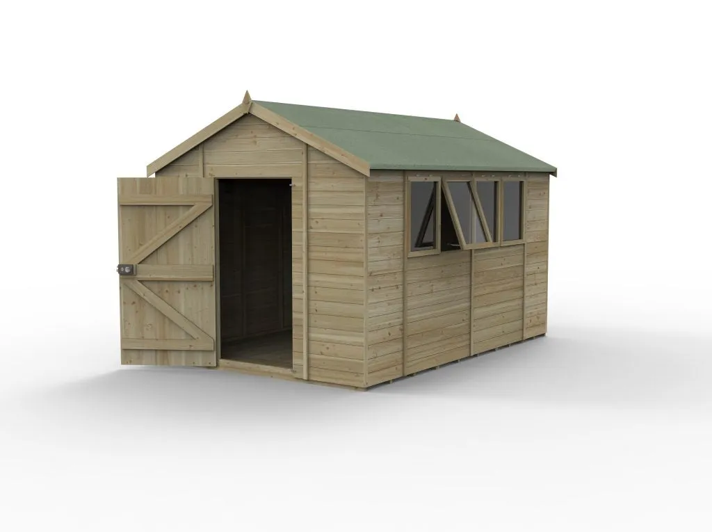Forest Garden Timberdale 12x8 Apex Shed - Four Windows