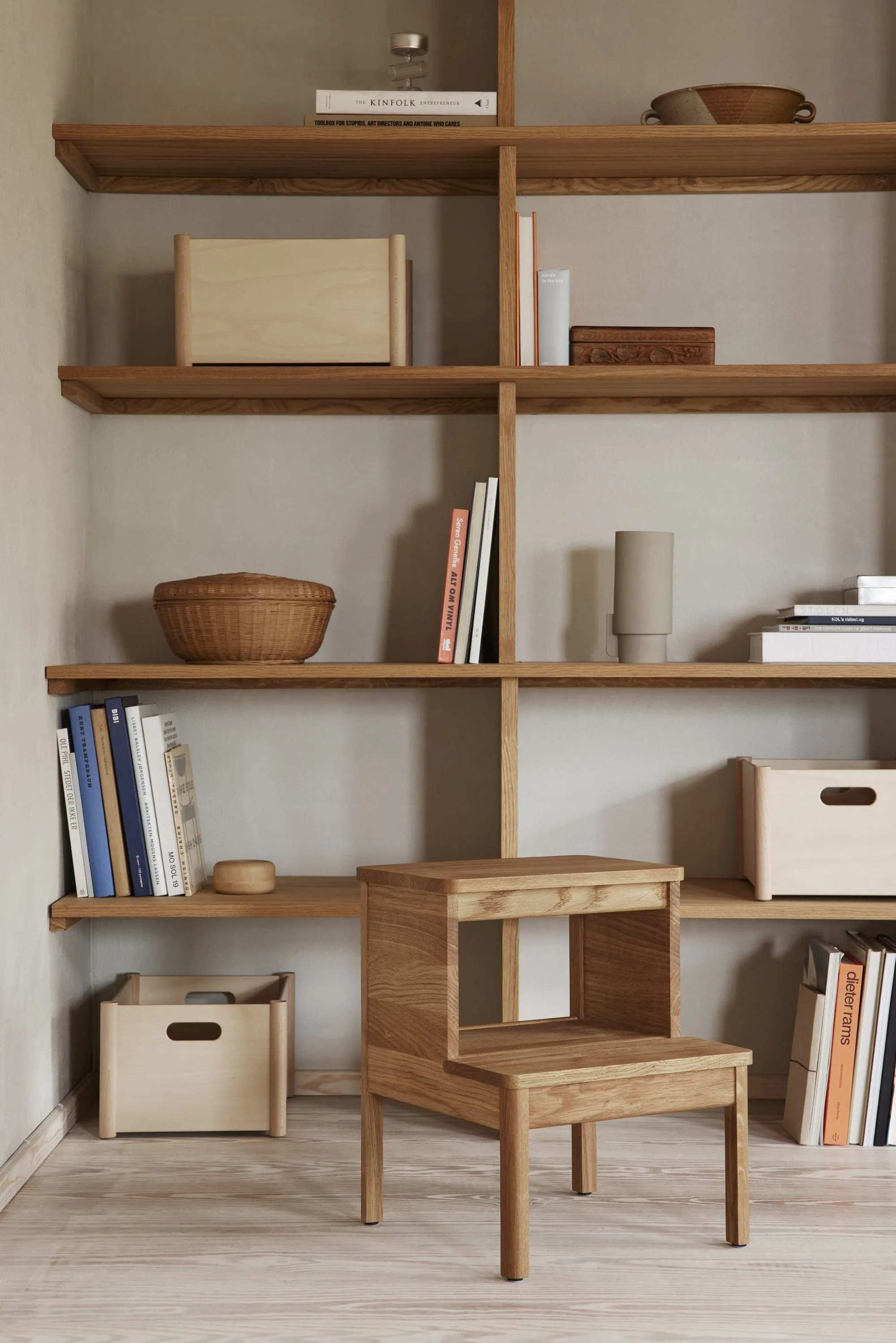 Form & Refine Pillar Storage Box Large. Warm Grey