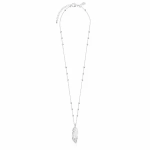Freya Feather Necklace | Silver Plated