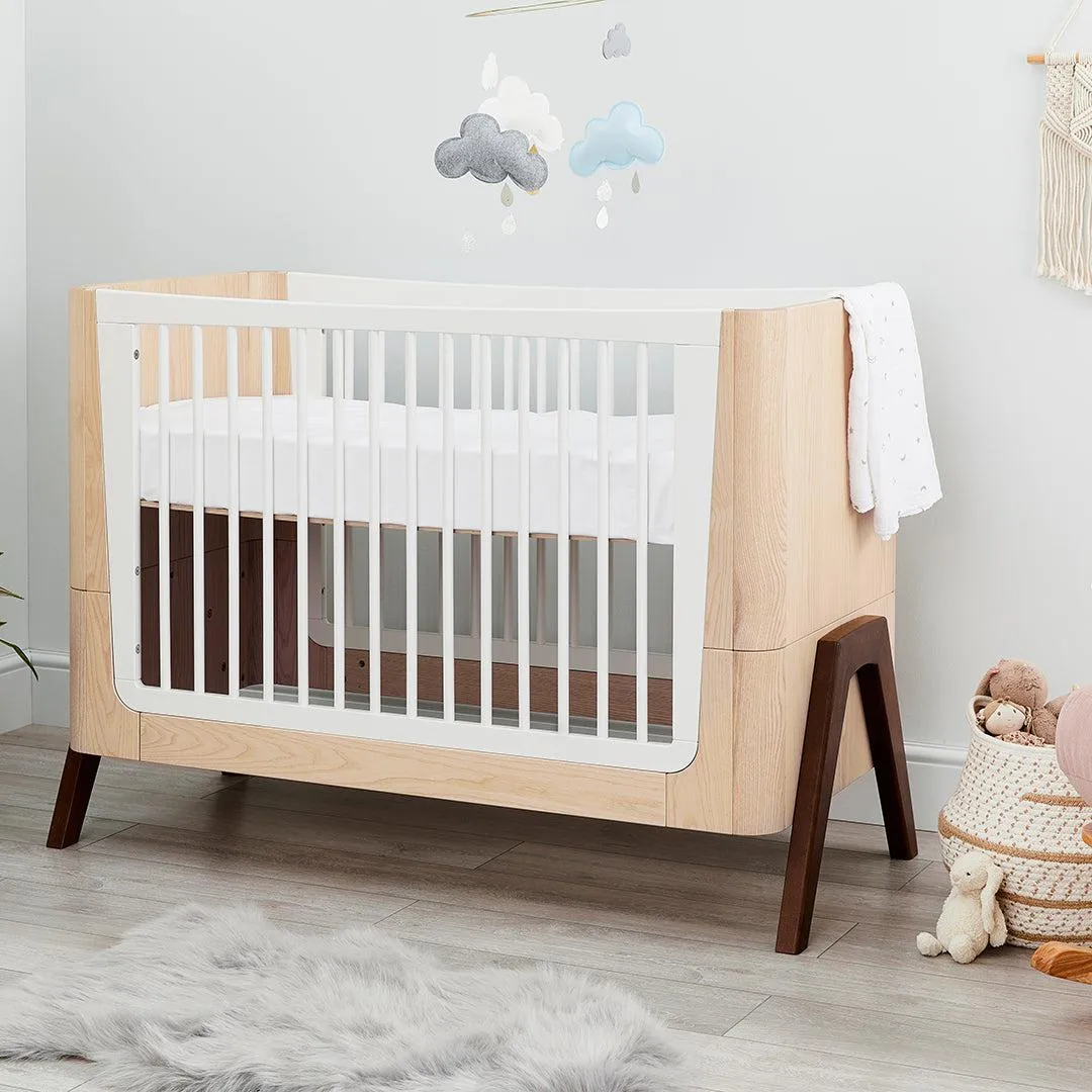 Gaia Baby Hera Cot Bed   Dresser   Wardrobe Three Piece Bundle - Natural   Walnut