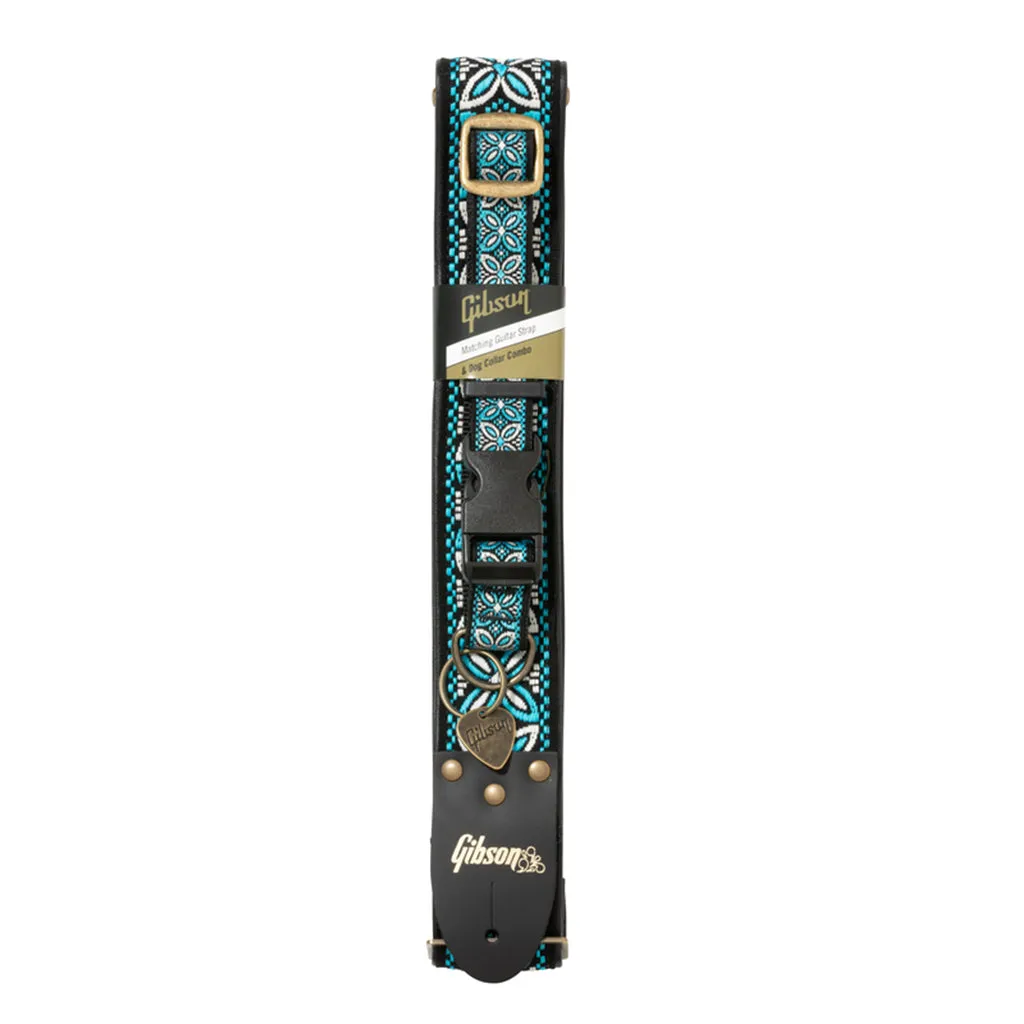 Gibson Dog GTR Strap & Collar Set Blue LG 27-40KG