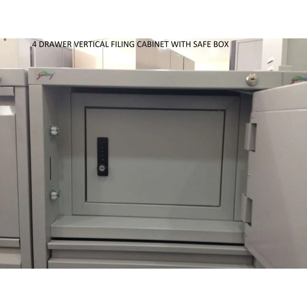 Godrej Filing Cabinet 4 Drawer Built In Safe 1320 x 464 x 620mm