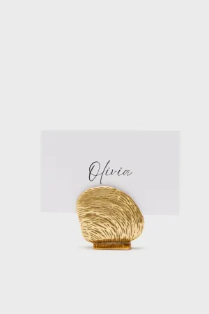 Gold Clam Shell Placecard Holders Set of 4