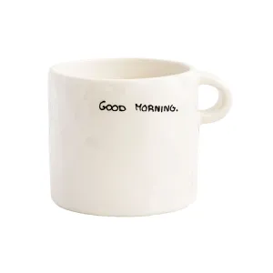 'Good Morning' Ceramic Mug | White