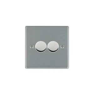 Hamilton 742X40 2 Way Dimmer Switch On/Off Max 300W per Gang, Satin Steel