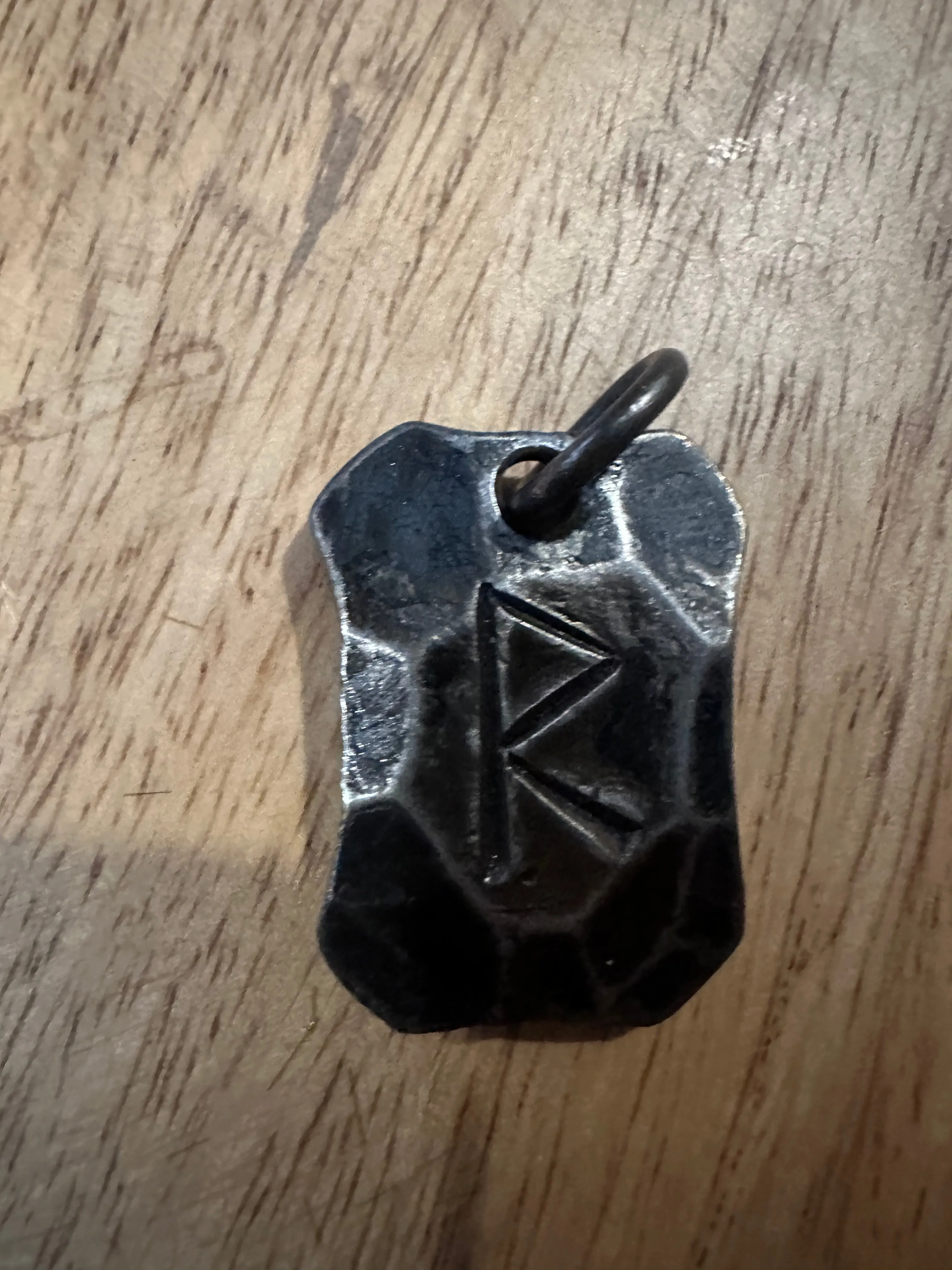 Hand Forged Steel Rune Pendants