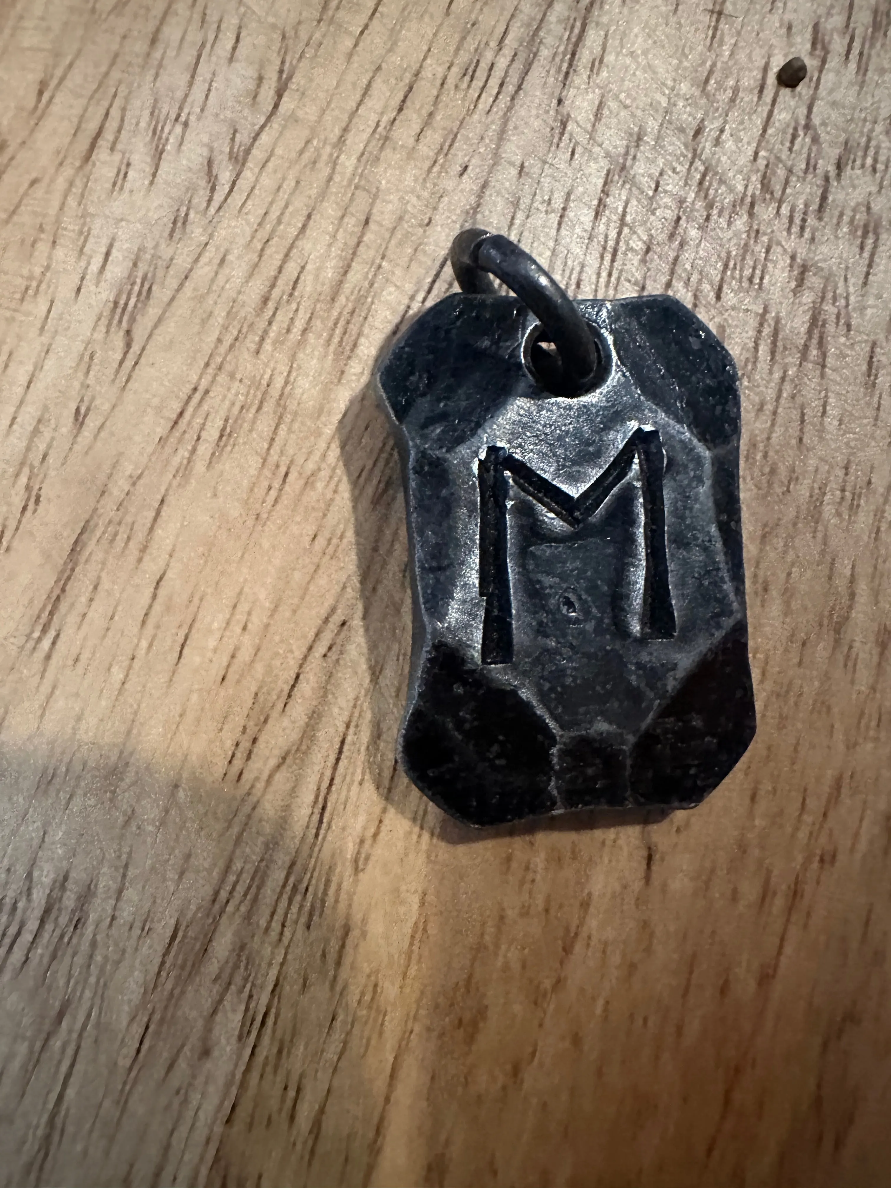 Hand Forged Steel Rune Pendants