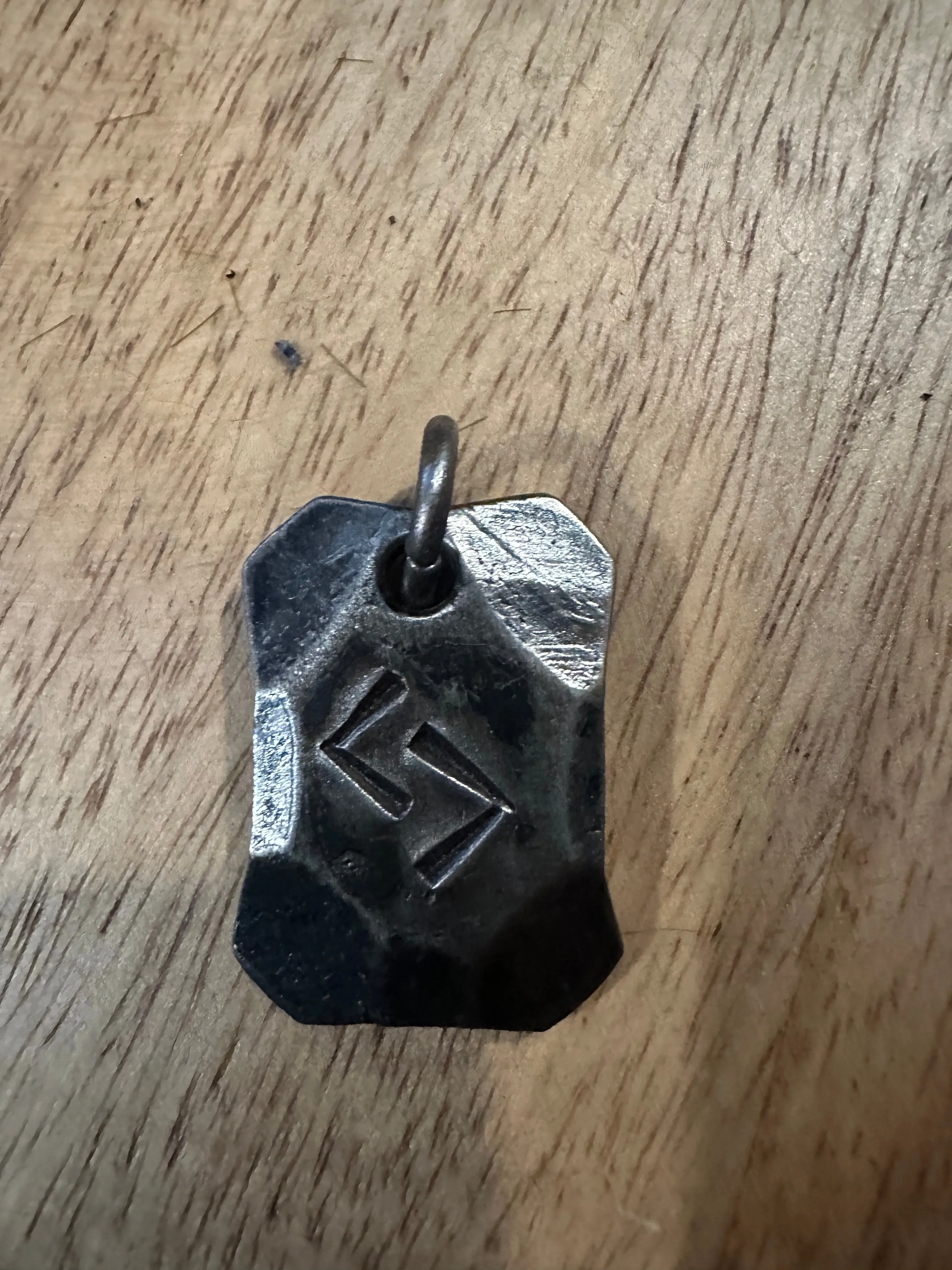 Hand Forged Steel Rune Pendants