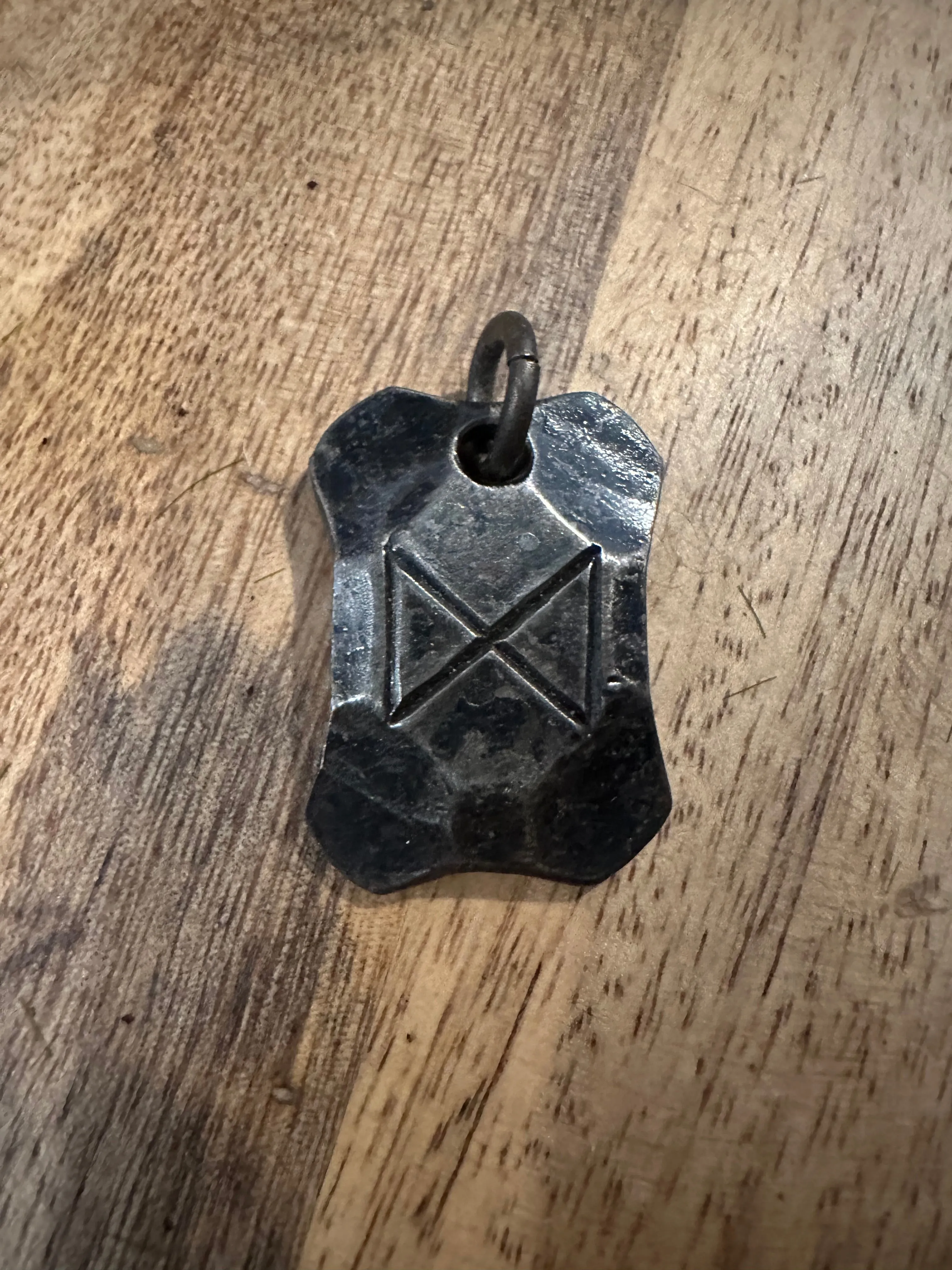 Hand Forged Steel Rune Pendants