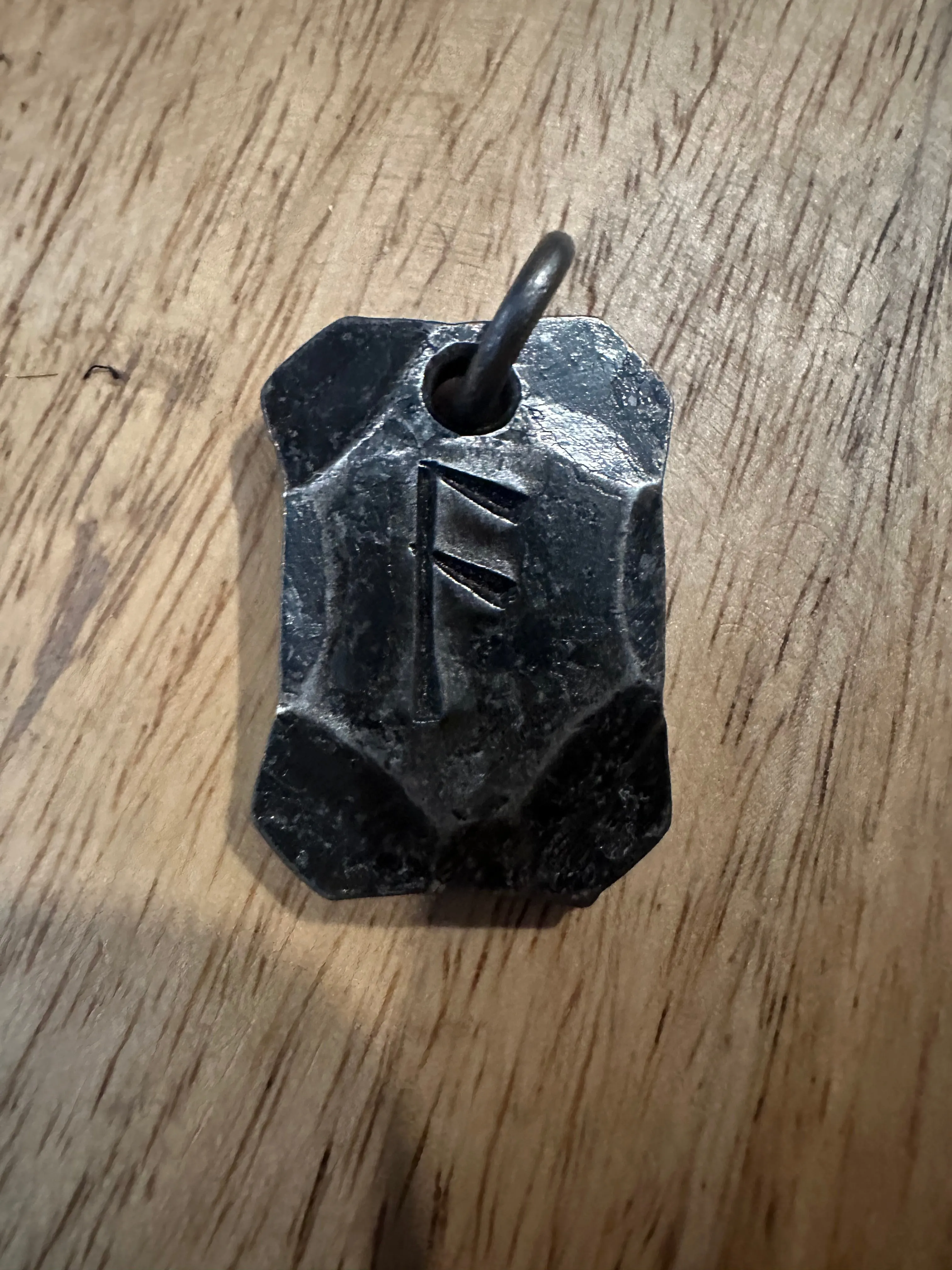 Hand Forged Steel Rune Pendants