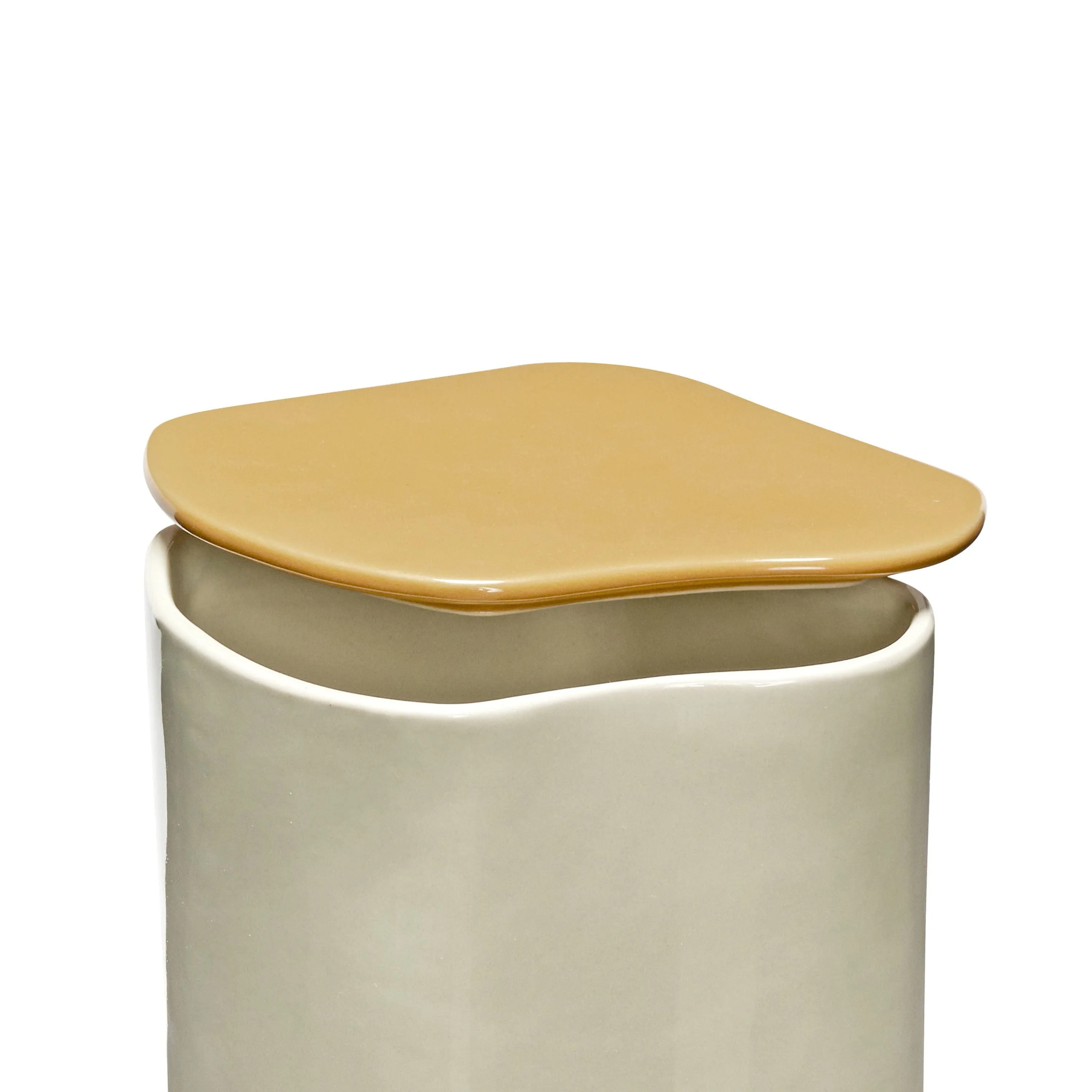 Hübsch Amare Storage With Lid Small, Sand/Brown
