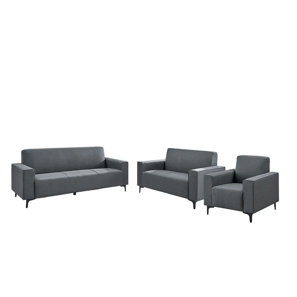 Home Basics Fabric Sofa 3 2 1 Dark Grey #AE348