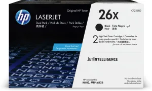 HP 26X 2-pack High Yield Black Original LaserJet Toner Cartridges