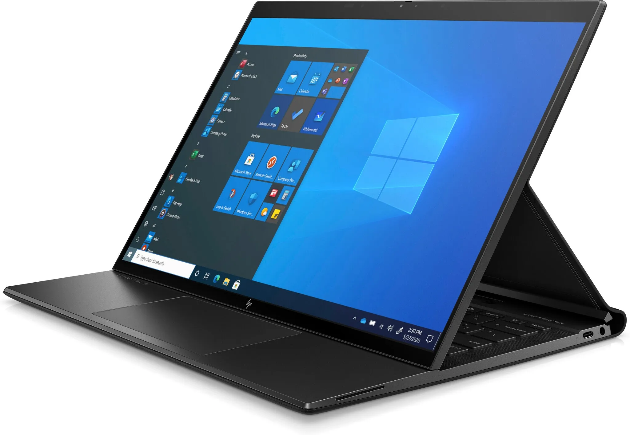 HP Elite Folio 13.5" 2-in-1 Laptop - Qualcomm Snapdragon 8CX, 8GB RAM, 256GB SSD, Touchscreen, Windows 10 Pro, Black