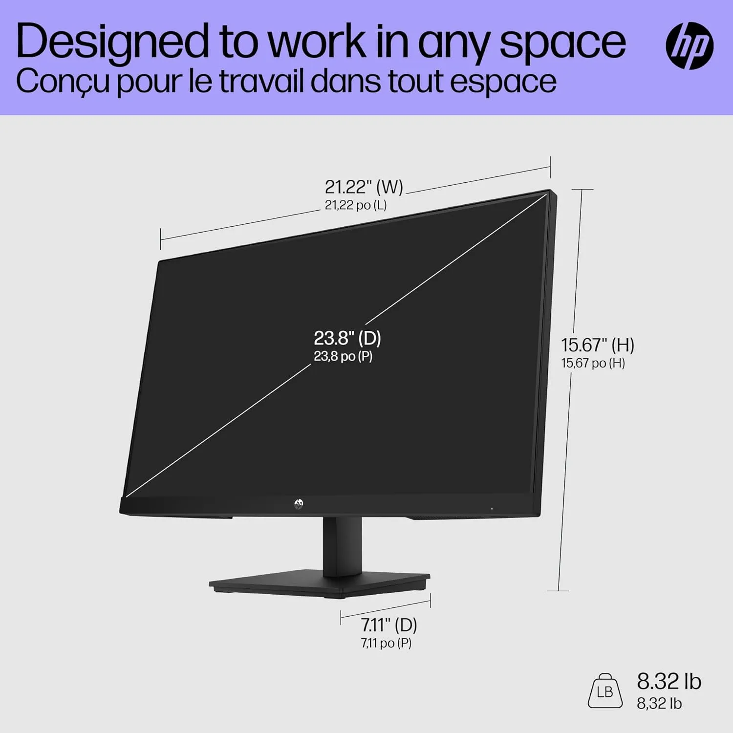 HP V24i G5 Full HD - 24" Monitor  | 65P58AA#ABU