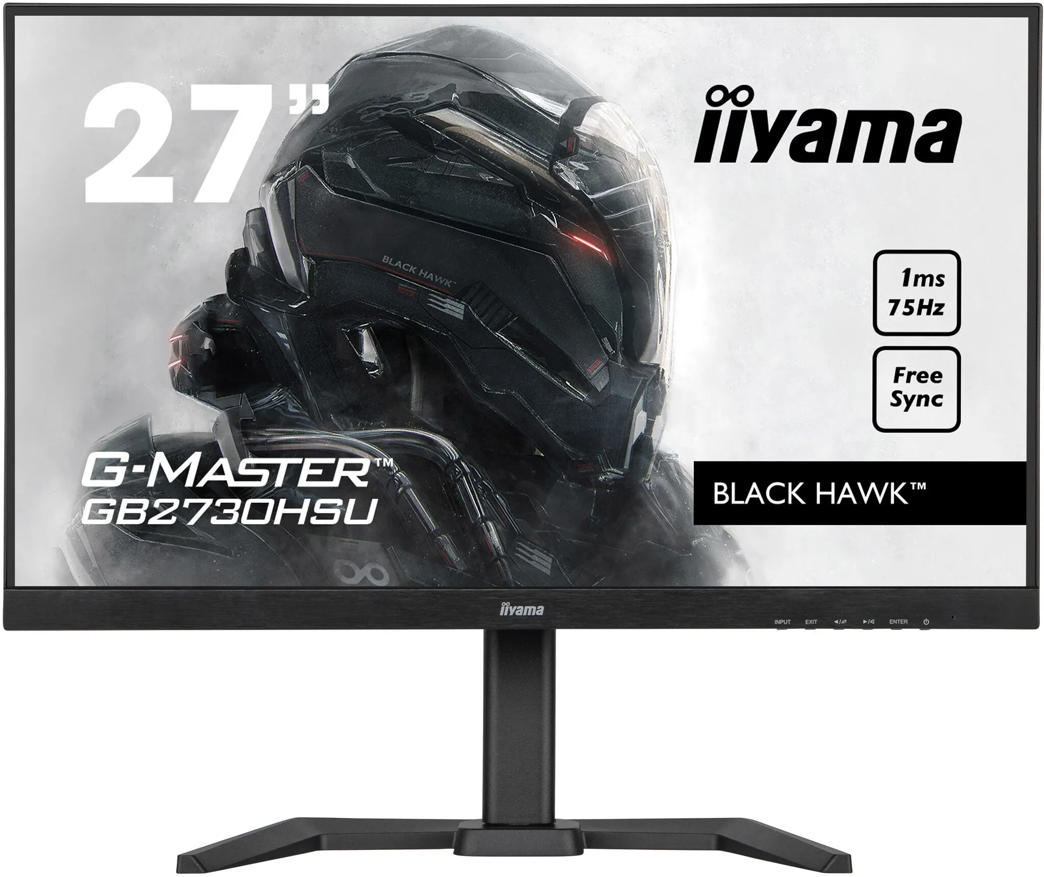 iiyama Black Hawk G-MASTER GB2730HSU-B5 27" Full HD Gaming Monitor - 75Hz, 1ms, TN, AMD FreeSync, Height Adjustable, Speakers, Black