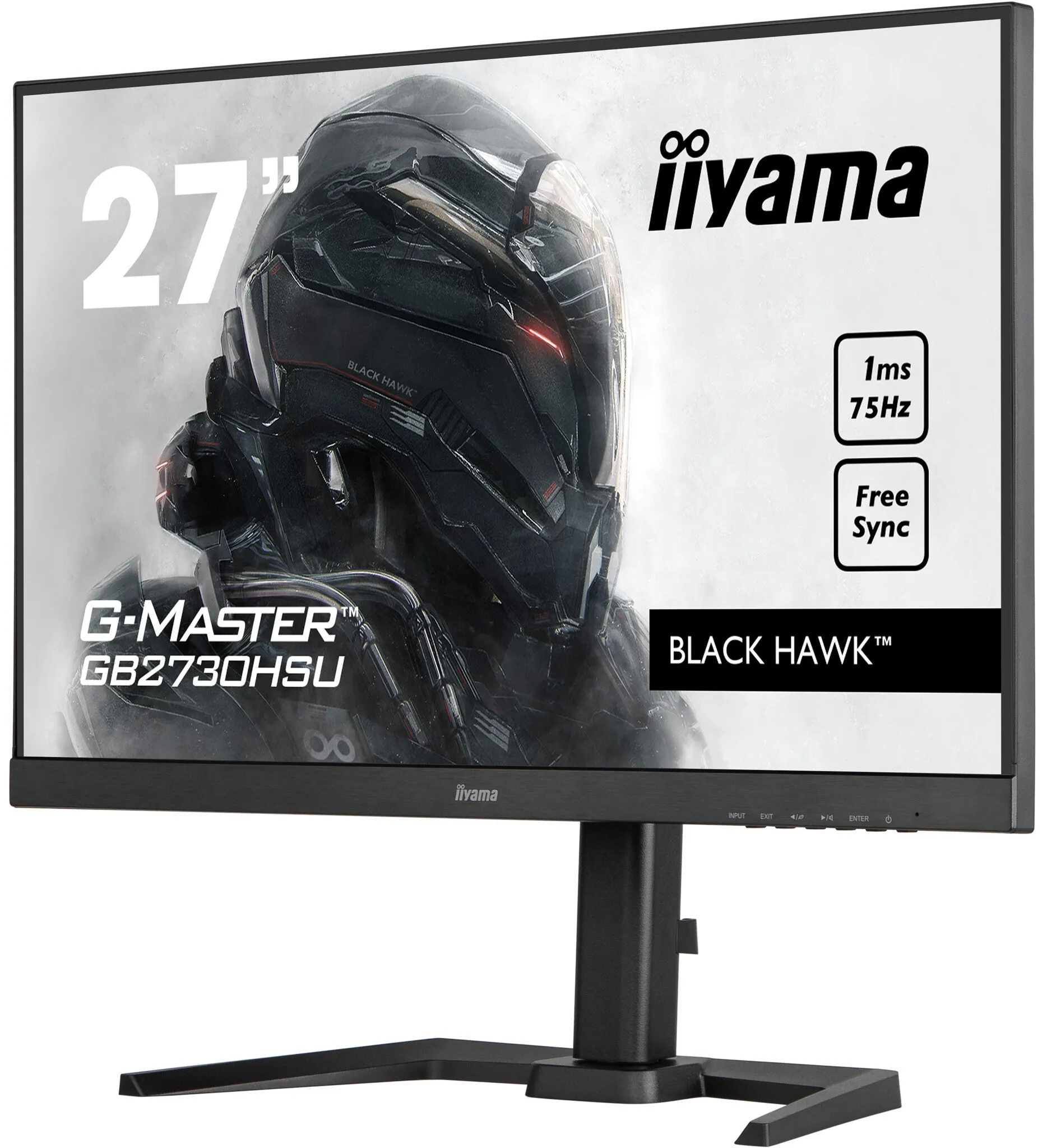 iiyama Black Hawk G-MASTER GB2730HSU-B5 27" Full HD Gaming Monitor - 75Hz, 1ms, TN, AMD FreeSync, Height Adjustable, Speakers, Black