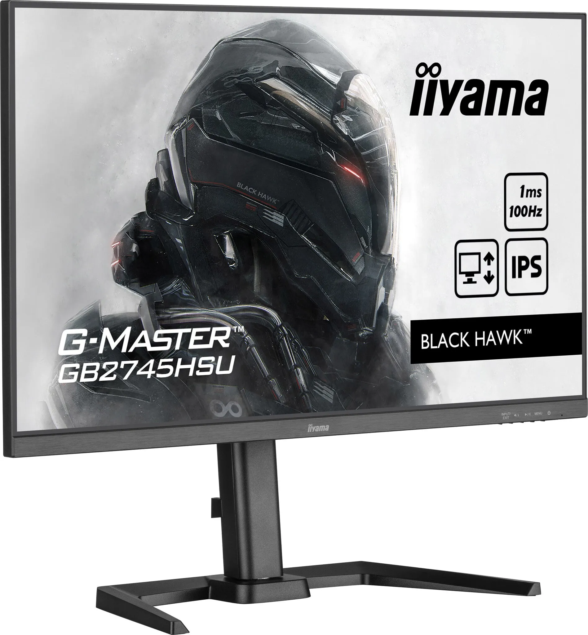 iiyama G-MASTER Black Hawk GB2745HSU-B1 27" Full HD Gaming Monitor - 100Hz, 1ms, IPS, AMD FreeSync, Height Adjustable, Speakers, Black