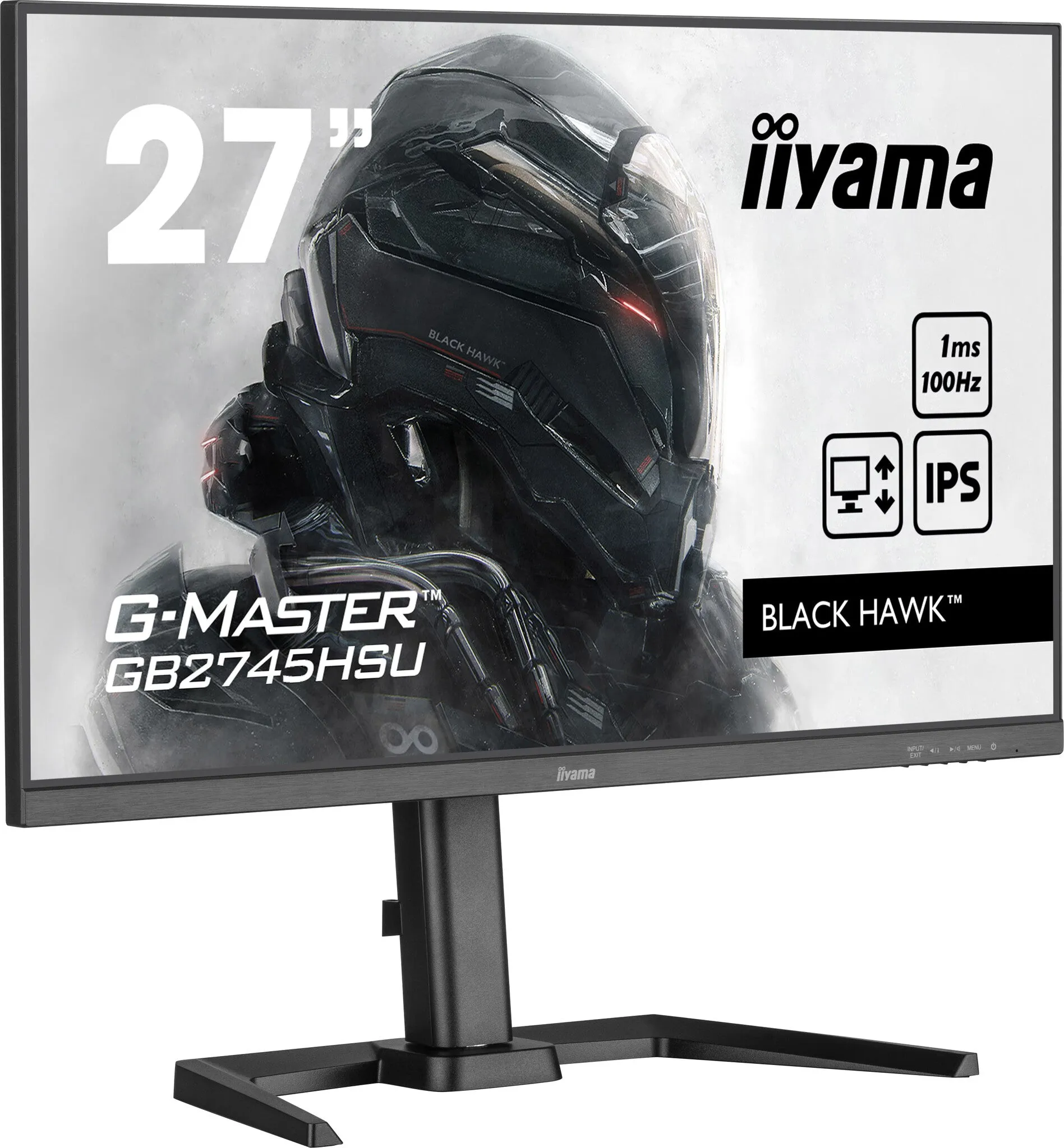 iiyama G-MASTER Black Hawk GB2745HSU-B1 27" Full HD Gaming Monitor - 100Hz, 1ms, IPS, AMD FreeSync, Height Adjustable, Speakers, Black
