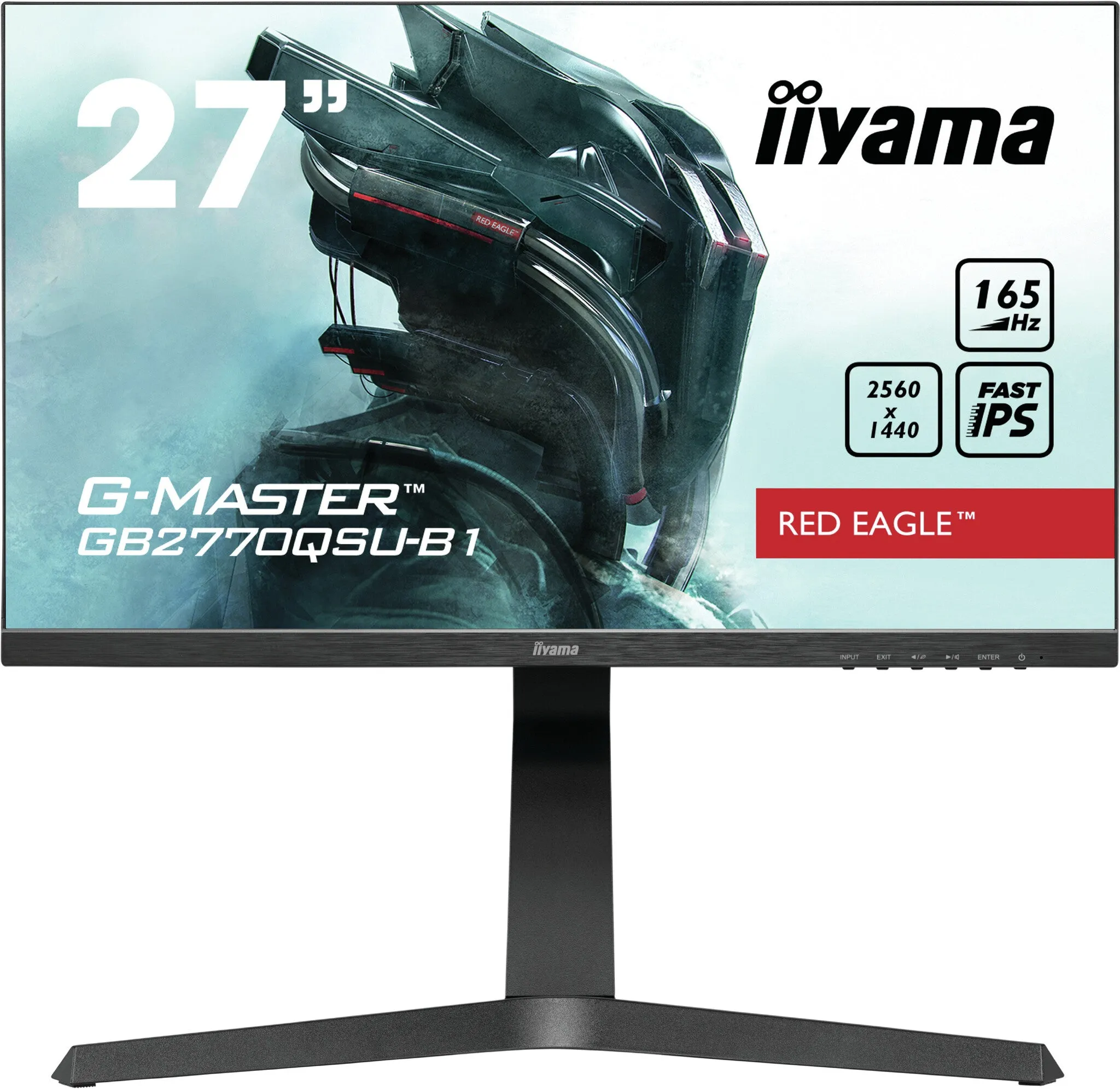 iiyama GB2770QSU-B1 27" Wide Quad HD Gaming Monitor - 165Hz, 0.5ms, IPS, AMD FreeSync Premium Pro, Height Adjustable, Speakers, Black