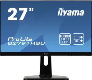 iiyama ProLite B2791HSU-B1 27" Full HD Gaming Monitor - 1ms, TN, AMD FreeSync, Height Adjustable, Speakers, Black