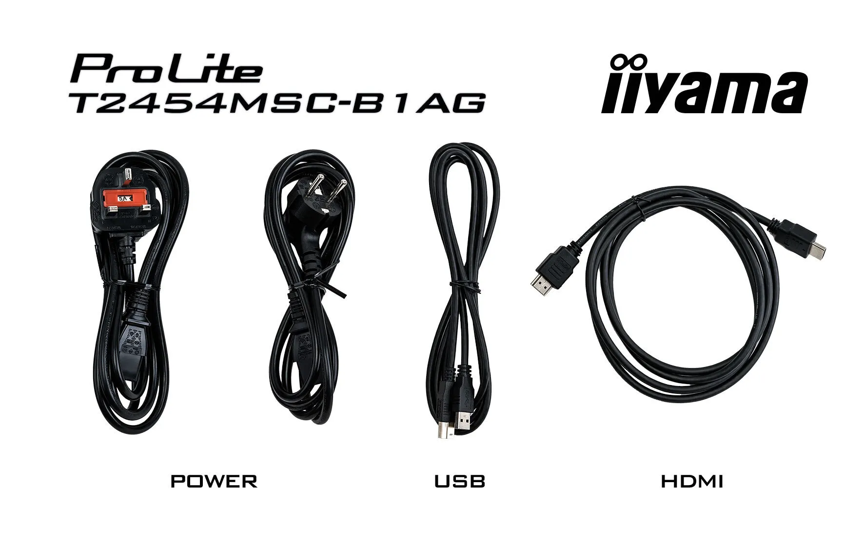 iiyama ProLite T2454MSC-B1AG 23.8" Full HD Monitor - 4ms, IPS, Height Adjustable, Speakers, Black
