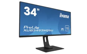 iiyama ProLite XUB3493WQSU-B1 34" UltraWide Quad HD Monitor - 75Hz, 4ms, IPS, AMD FreeSync, Height Adjustable, Speakers, Black
