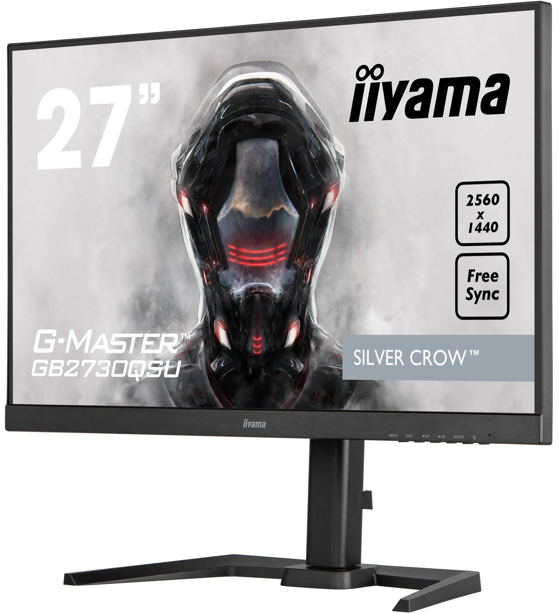iiyama Silver Crow G-MASTER GB2730QSU-B5 27" Wide Quad HD Gaming Monitor - 75Hz, 1ms, TN, AMD FreeSync, Height Adjustable, Speakers, Black