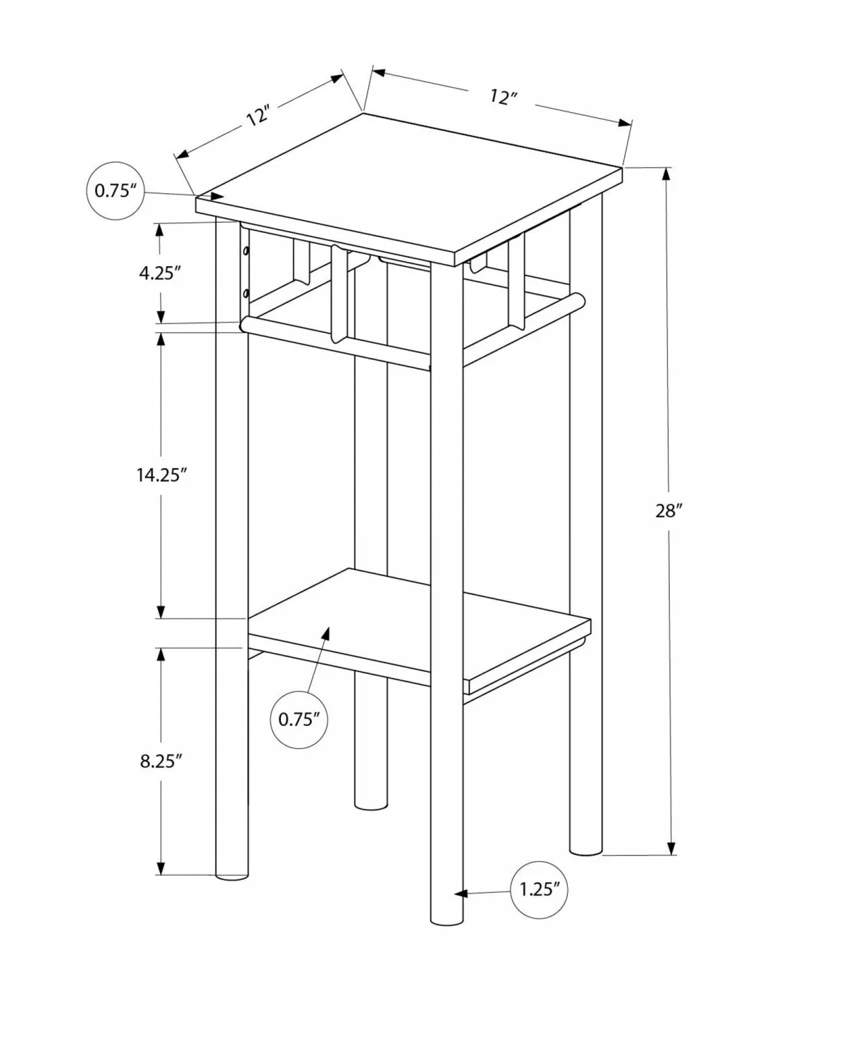 Ilka Side Table - White
