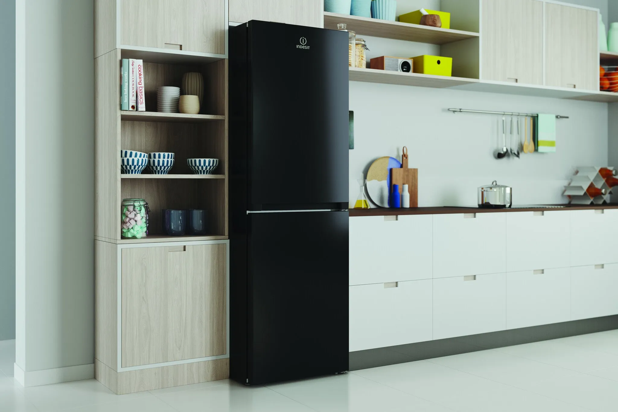 Indesit IBTNF 60182 B UK Freestanding 322L Fridge Freezer - Black, E Rated