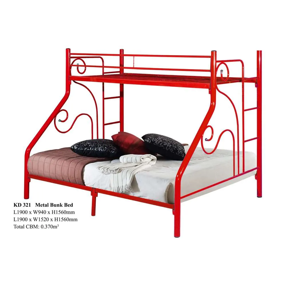 Ivan Weston Bunk Bed 3435 x 2489 x 242mm Maroon