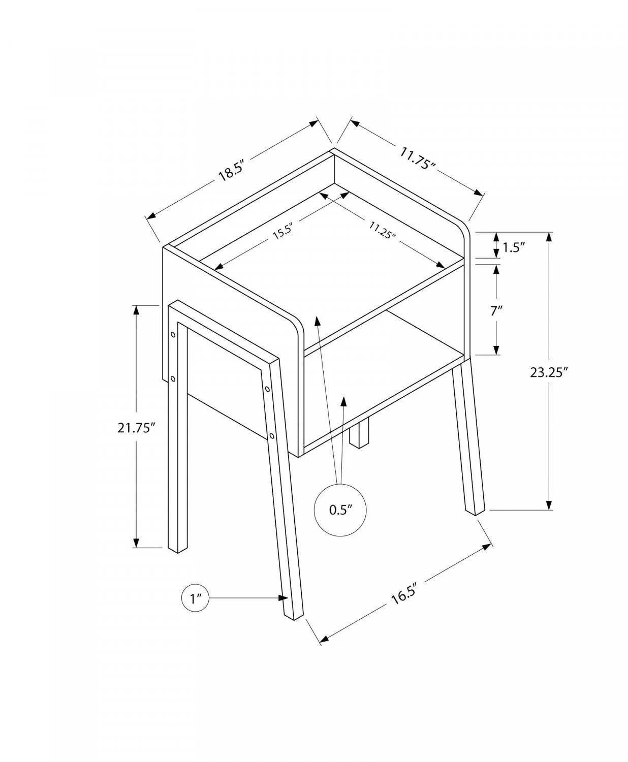 Jora Side Table - Brown