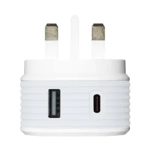 Juice 20W Dual Port Fast Charger Plug  White