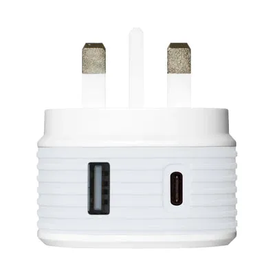 Juice 20W Dual Port Fast Charger Plug  White