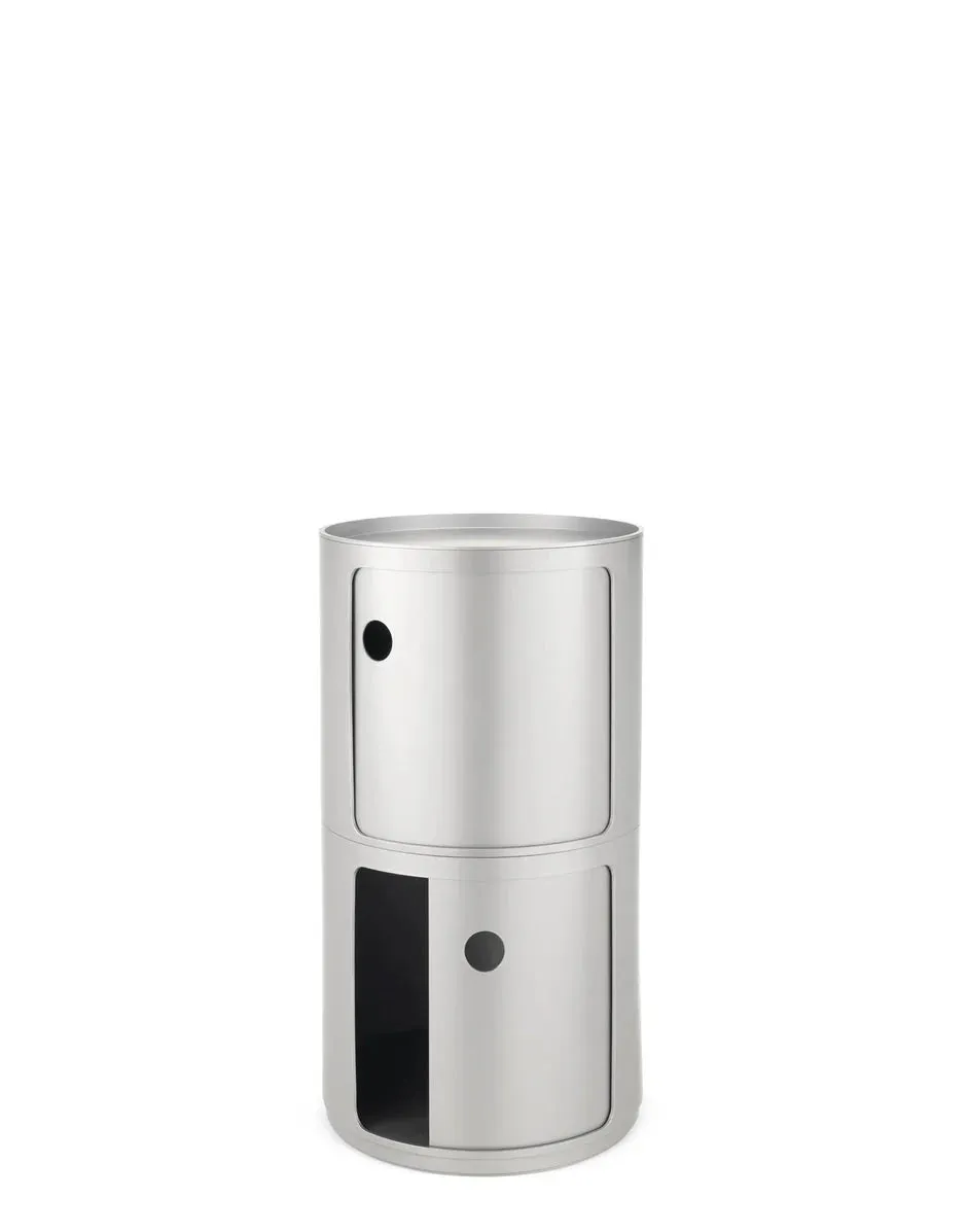 Kartell Componibili Classic Big Container 2 Elements Big, Silver