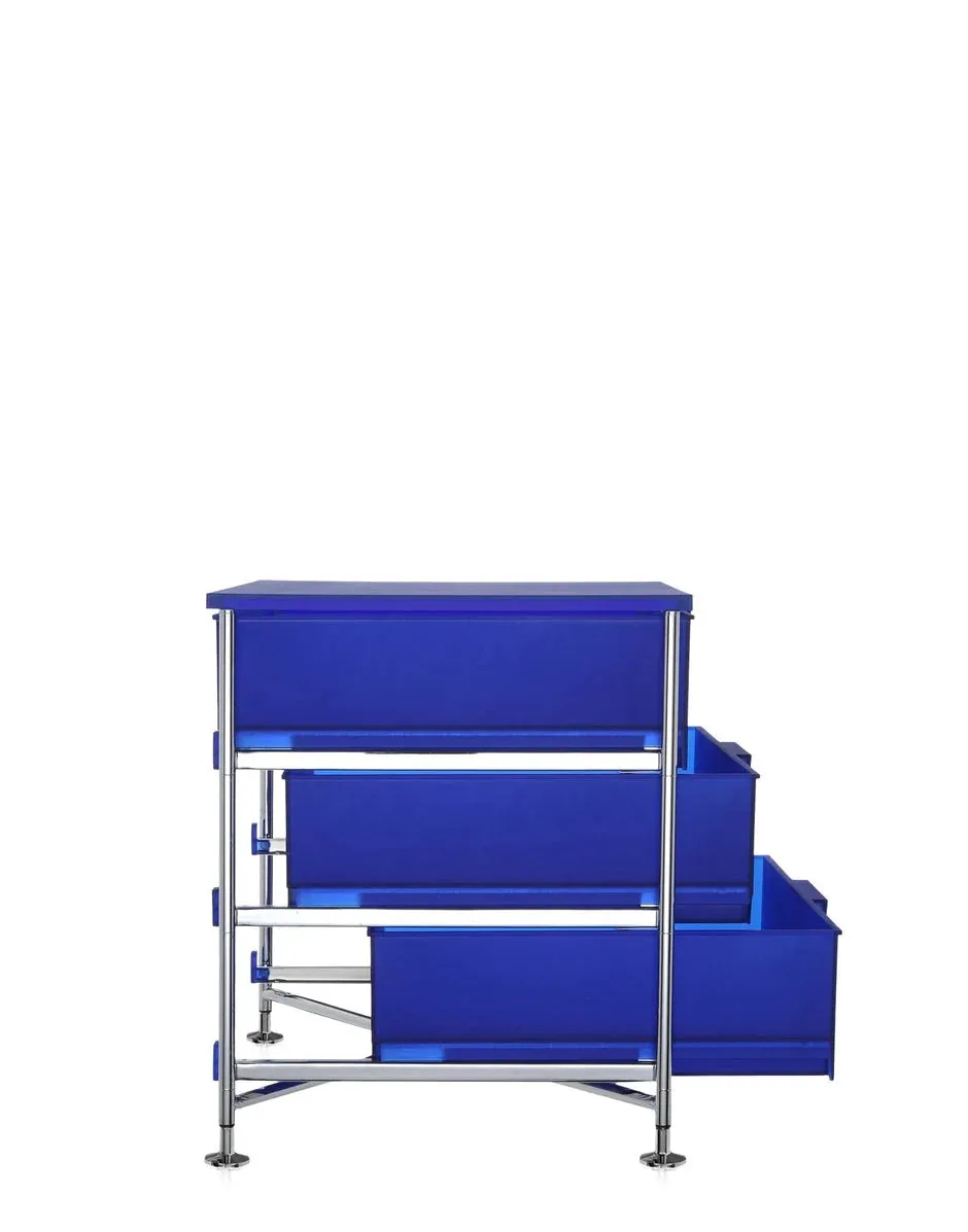 Kartell Mobil 3 Drawer With Feet, Cobalt Blue