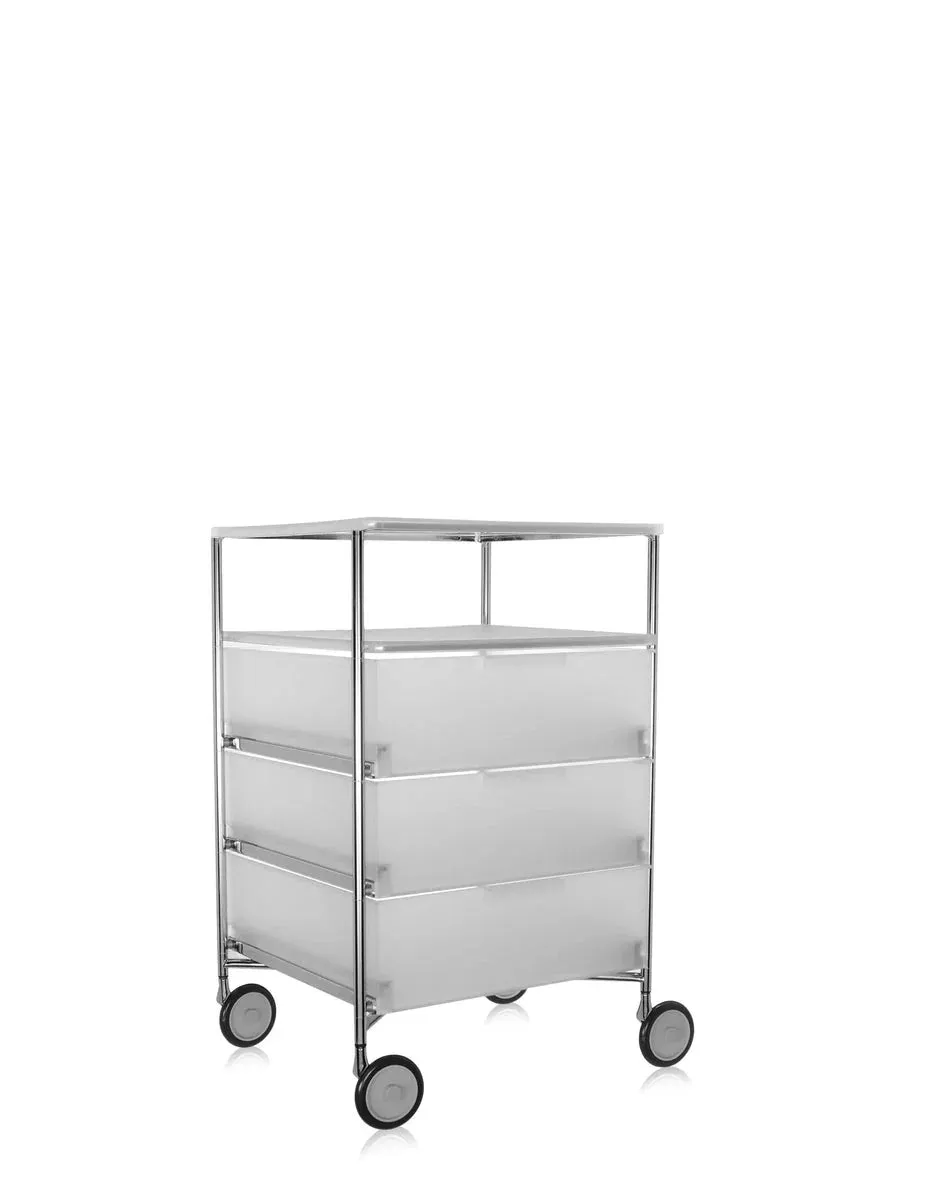 Kartell Mobil 3 Drawers And 1 Shelf With Wheels, Ice