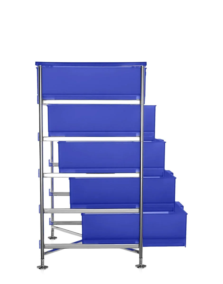 Kartell Mobil 5 Drawer With Feet, Cobalt Blue
